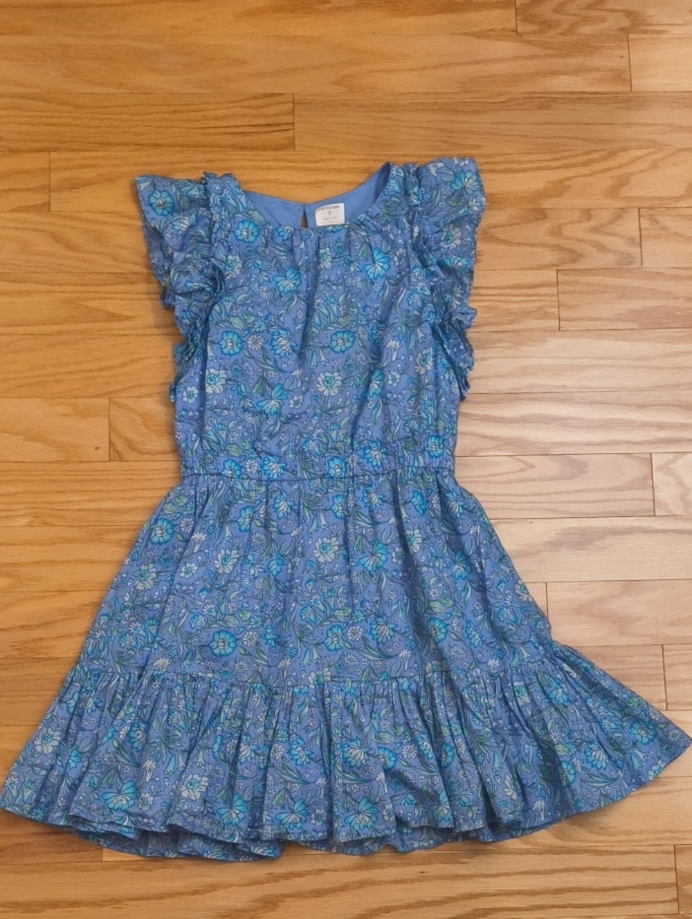 Crewcuts Flutter Sleeve Floral Ruffle Dress Size 12 EUC